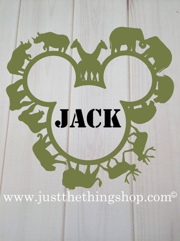 Personalized Animal Safari Heat Press Transfer