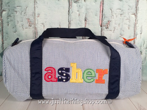 Applique Name Classic Font Duffel - Just The Thing Shop
