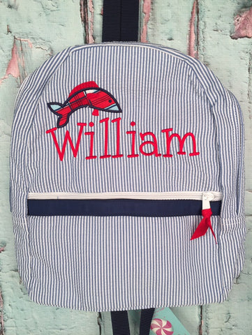 Fish Single Applique Backpack - Just The Thing Shop