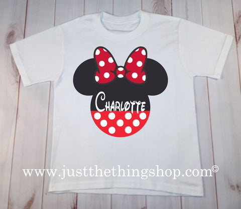Personalized Girl Mouse Vacation Shirt