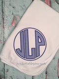 Applique Circle Monogram Baby Blanket - Just The Thing Shop