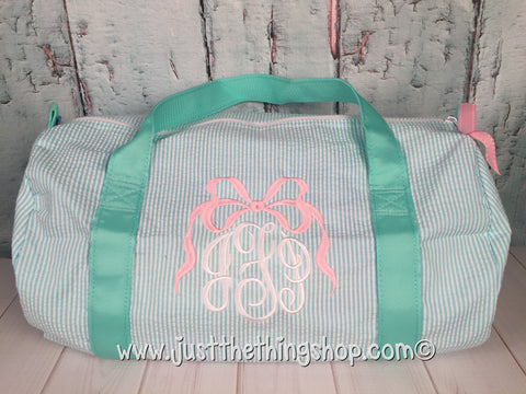Bow Monogram  Duffel - Just The Thing Shop