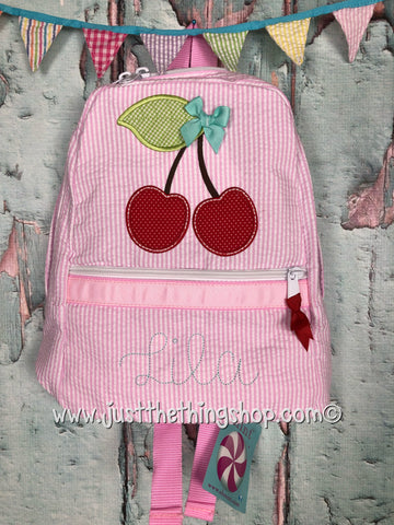Cherry Applique Backpack - Just The Thing Shop