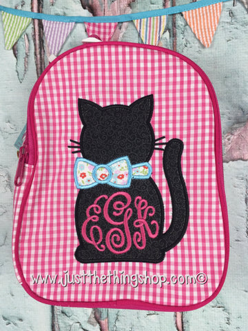 Kitty Cat with Bow Applique Gumdrop Lunch Box - Just The Thing Shop