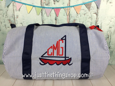 Sailboat Monogram Duffel - Just The Thing Shop