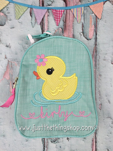 Miss Duckie Applique Gumdrop Lunch Box - Just The Thing Shop