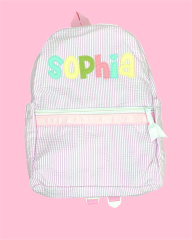 Applique Name Cheri Font Backpack
