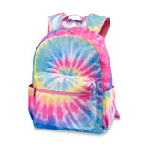 Pastel Delight Tie Dye Canvas 2-Zipper Backpack