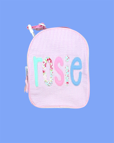 Applique Name Tall Skinny Font Gumdrop Lunch Box