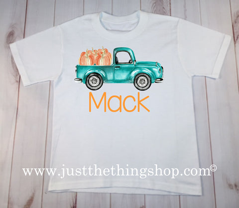 Blue Pumpkin Truck Fall Shirt