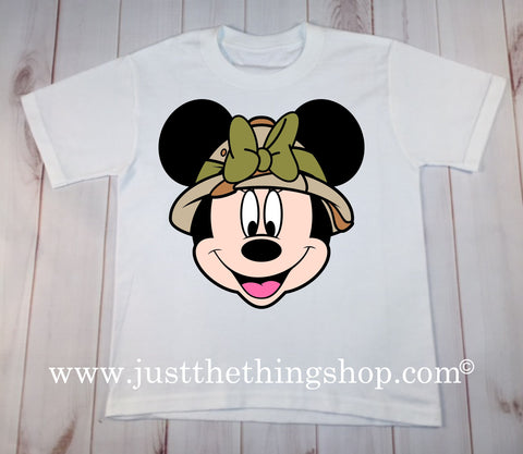 Personalized Girl Mouse Safari Vacation Shirt
