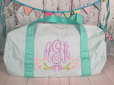 Floral Swag Monogram For Girls Duffel - Just The Thing Shop