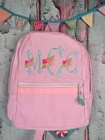 Floral Vintage Monogram Backpack – Just The Thing Shop