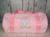 Floral Swag Monogram For Girls Duffel - Just The Thing Shop