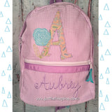 Scribble Rose Applique Monogram Backpack - Just The Thing Shop