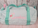 Vintage Floral Monogram For Girls Duffel - Just The Thing Shop