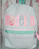 Applique Name Tall Skinny Font Backpack - Just The Thing Shop
