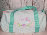 Floral Swag Monogram For Girls Duffel - Just The Thing Shop