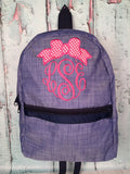 Bow Applique with Monogram Backpack - Just The Thing Shop