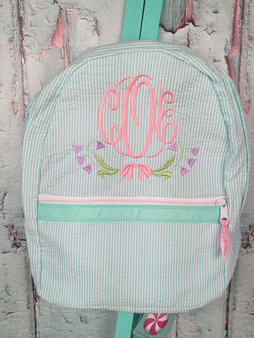 Floral Swag Monogram Backpack – Just The Thing Shop