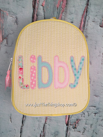 Applique Name Tall Skinny Font Gumdrop Lunch Box - Just The Thing Shop
