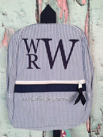 Stacked Block Letter Monogram Backpack - Just The Thing Shop