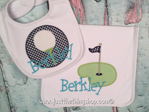 Golf Theme Bibs and Burps - Just The Thing Shop