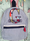 Block Letter Applique Monogram Backpack - Just The Thing Shop