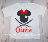 Girl Mouse Pirate Vacation Shirt