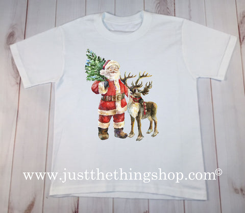 Santa with Reindeer Christmas Shirt