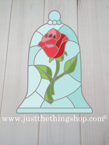 Stained Glass Rose Heat Press Transfer