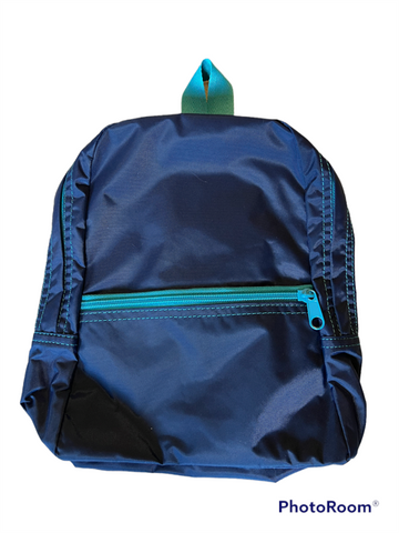 Navy with Aqua Nylon Toddler Backpack Close Out