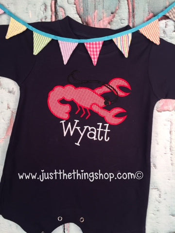 Crawfish Applique Romper - Boys - Just The Thing Shop