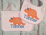 Dinosaur Triceratops Bibs and Burps - Just The Thing Shop