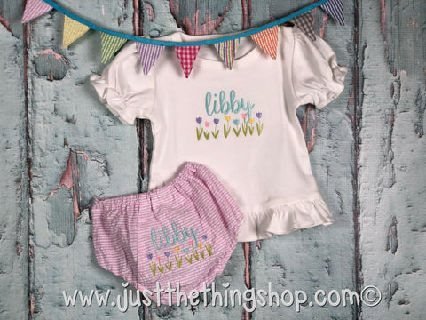 Tulip Monogram Girls Infant Set - Just The Thing Shop