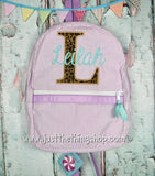 Block Letter Applique Monogram Backpack - Just The Thing Shop