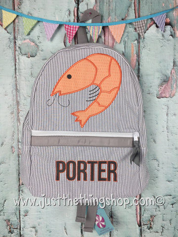 Shrimp Applique Backpack - Just The Thing Shop