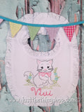Vintage Baby Kitten Ruffle Trim Bibs and Burps - Just The Thing Shop
