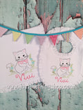 Vintage Baby Kitten Ruffle Trim Bibs and Burps - Just The Thing Shop