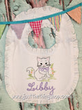 Vintage Baby Kitten Ruffle Trim Bibs and Burps - Just The Thing Shop