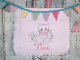 Vintage Baby Kitten Ruffle Trim Bibs and Burps - Just The Thing Shop