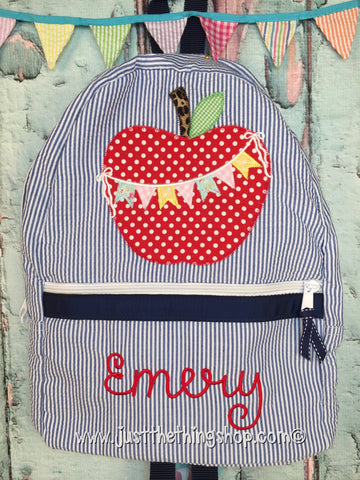 Apple Bunting Applique Backpack - Just The Thing Shop