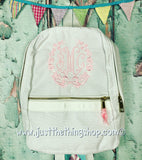 Floral Wreath Monogram For Girls Backpack - Just The Thing Shop