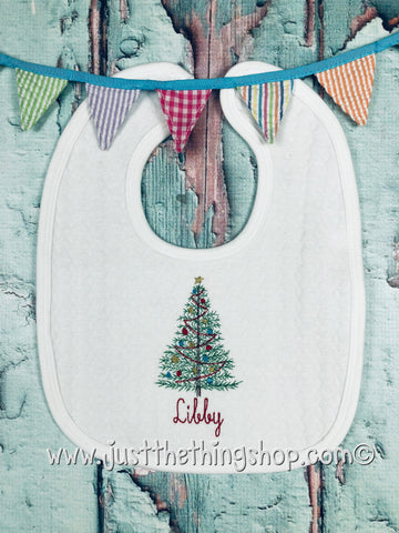 Vintage Christmas Tree Bibs and Burps - Just The Thing Shop