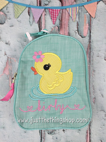 Miss Duckie Applique Gumdrop Lunch Box - Just The Thing Shop