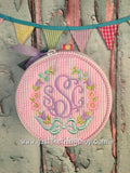 Floral Wreath Monogram  Button Jewelry Bags - Just The Thing Shop