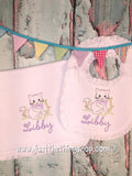 Vintage Baby Kitten Ruffle Trim Bibs and Burps - Just The Thing Shop