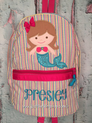 Mermaid 2 Applique Backpack - Just The Thing Shop