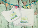 Sailboat Monogram Bibs and Burps