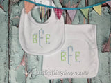 Fishtail Monogram for Boys Bibs and Burps